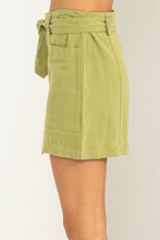 Light Olive Better Days Tie-Belt Mini Skirt