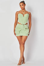 Pistachio Safari Pocket Skirt Set