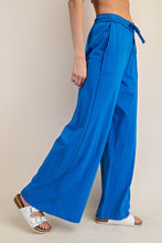 Ocean Blue Cotton Slub Lounging Wide Pant