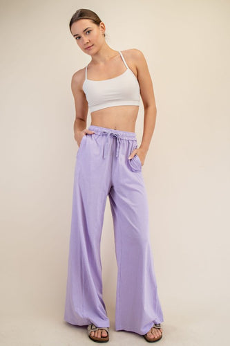 Lavender Cotton Slub Lounging Wide Pant