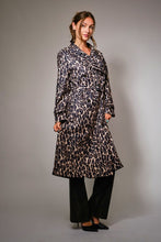 Leopard Belted Double Breasted Trench