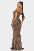 Gold Sirene Sequins Maxi Dress