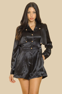 Black Jacket Style Romper