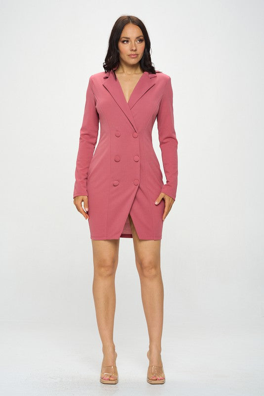 celena mini dress pink Marsala Celena Blazer Mini Dress – Aquarius Brand