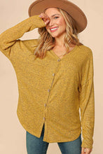 Butterscotch Button Down Soft Hacci Slouchy Knit Top