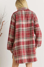 Burgundy Button Down Flannel Shacket