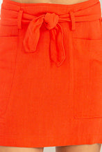 Orange Red Better Days Tie-Belt Mini Skirt