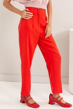 Red Straight Leg Cropped Pants