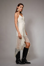 Ivory Lace High Low Hem Cami Tie Front Dress