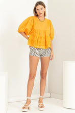 Jaffa Orange Simply Beautiful Elbow Sleeve Tiered Top