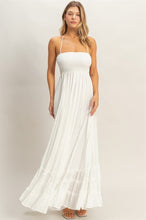 White Smocked Halter Maxi Dress