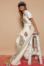 Almond Floral Patchwork Embroidery Overall