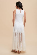 Ivory Lace Paneled Sleeveless Dress