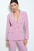 Pink Gold Button Double-breasted Tailored Blazer