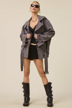 Graphite Double Breasted Trench Jacket