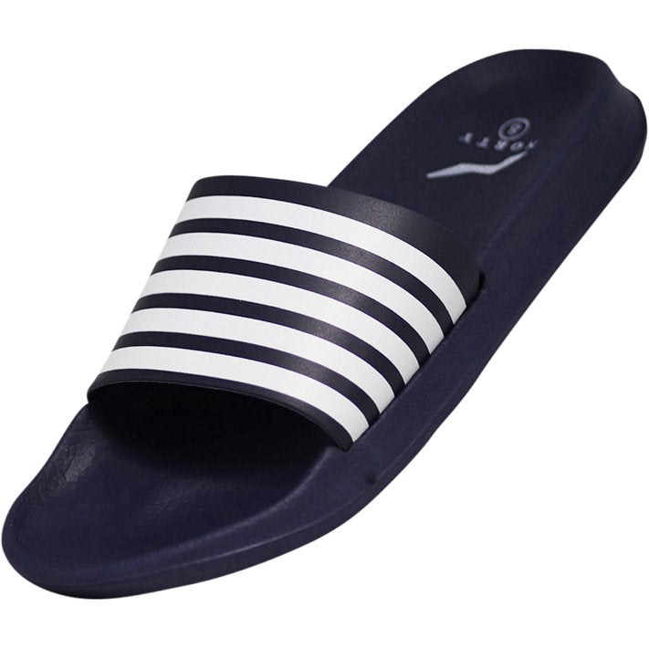 Men'S Slide Sandal Blue Stripe