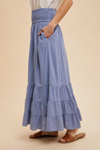 Future Dusk Smocked Ruffled Skirt