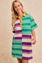 Mardi Gras Stripe Mix And Matched Mini Dress