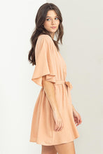 Dusty Coral Beyond Chic Belted Wrap Mini Dress