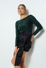 Black High Waist Front Big Bow Mini Skirt