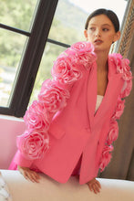 Barbie Pink 3D Big Flower Trim Blazer