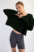 Regency Green Cotton Slub Open Back Long Sleeve Top
