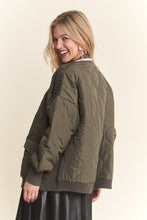 Olive Button Down Quilted Sweater Cardigan