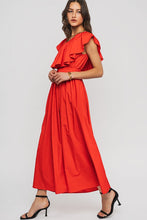 Tomato Red Arrive Late Cocktail Maxi Dress