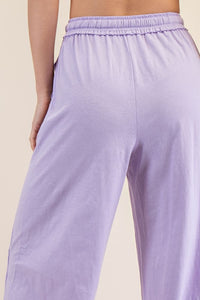 Lavender Cotton Slub Lounging Wide Pant