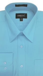 Omega Light Blue Long Sleeve Dress Shirt