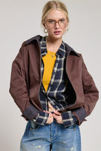 Chocolate Contrast Plaid Barn Jacket