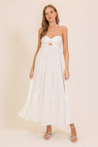 Off White Brunch Babe Cutout Airflow Maxi Dress