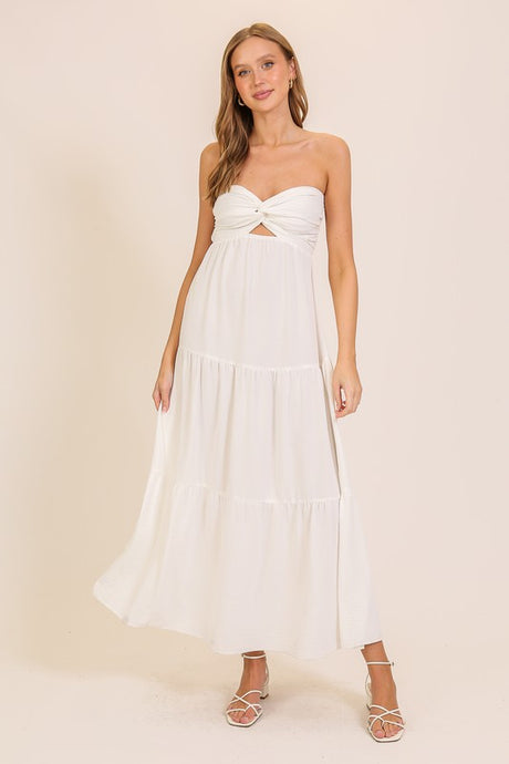 Off White Brunch Babe Cutout Airflow Maxi Dress