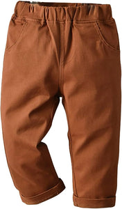 Brown Toddler Baby Boy Pull On Cargo Pants Overall Chino Trousers Athletic Jogger Sweatpants