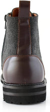 Merlot&Wool Woolen and Leather Lace-up Fashion Chukka Boots with Zipper Closure