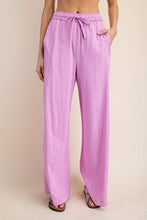 Mauve Cotton Slub Lounging Wide Pant
