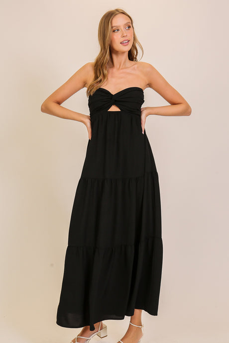 Black Brunch Babe Cutout Airflow Maxi Dress