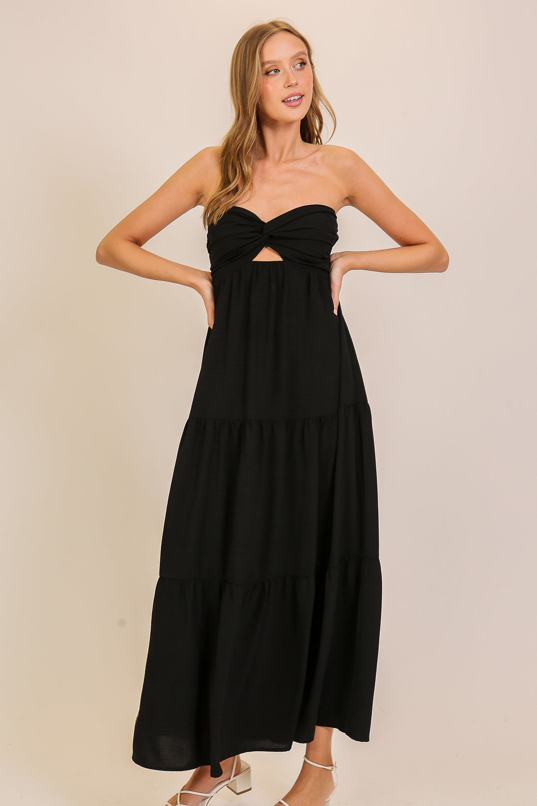 Black Brunch Babe Cutout Airflow Maxi Dress