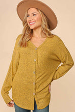 Butterscotch Button Down Soft Hacci Slouchy Knit Top