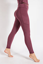 Cassis Rib Brushed High Rise Leggings With Pockets