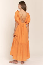 Pumkin Spice Open Back U Neck Maxi Dress