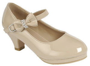 Beige Patent Kids Dress Shoes