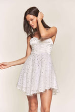 White Satin Top With Sequin Bottom Contrast Dress