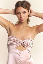 Mauve Satin Pintucked Bust Open Back Wide Leg Jumpsuit
