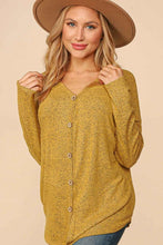 Butterscotch Button Down Soft Hacci Slouchy Knit Top