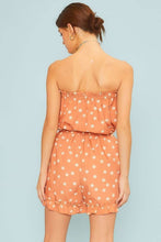 Dusty Orange Side Pocket Polkadot Print Romper