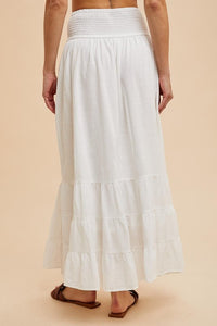 Off-White Smocked Ruffled Skirt