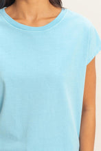 Blue Sleeveless Crew Neck Top And Shorts Set