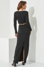 Black 3pc Set Of Top Cardigan And Skirt