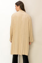 Khaki Right Round Button-Front Oversized Coat